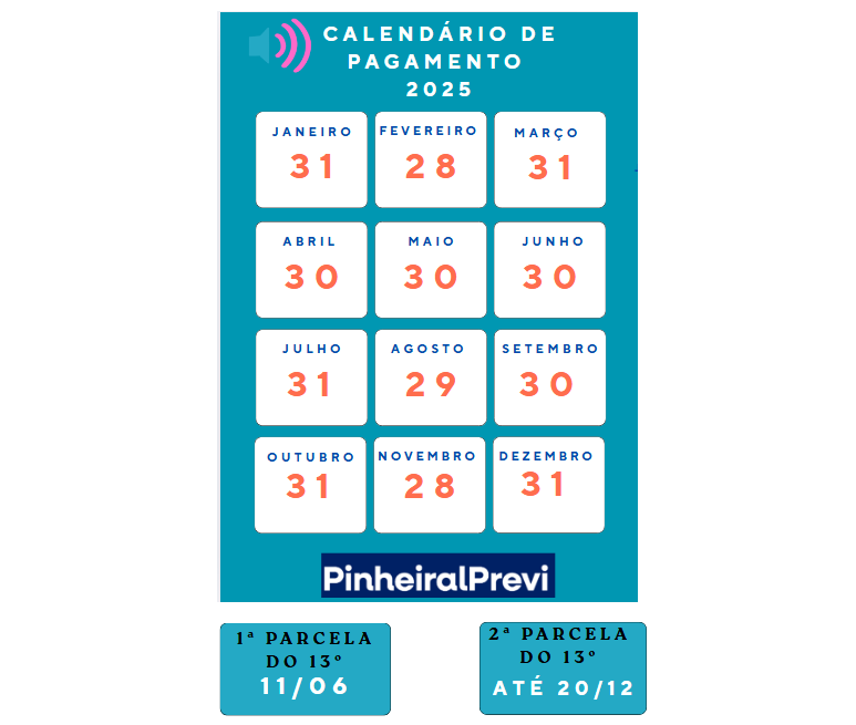 calendário pgto 2025