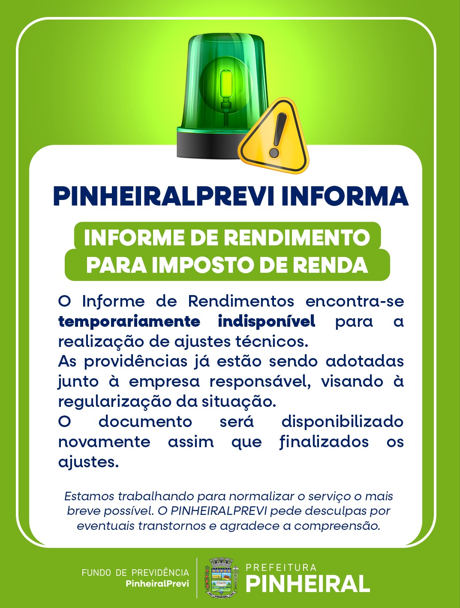 aviso informe rendimento insdisponível